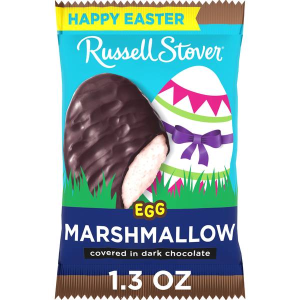 Russell Stover Easter Dark Chocolate Candy Easter Egg Marshmallow - 1.3 oz ***BEST BY: 8/1/25***