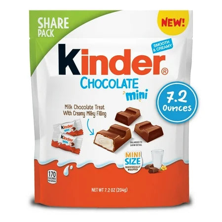 Kinder Chocolate Mini Milk Chocolate Bar Holiday Candy Share Pack ***BEST BY: MAY 09 2025***