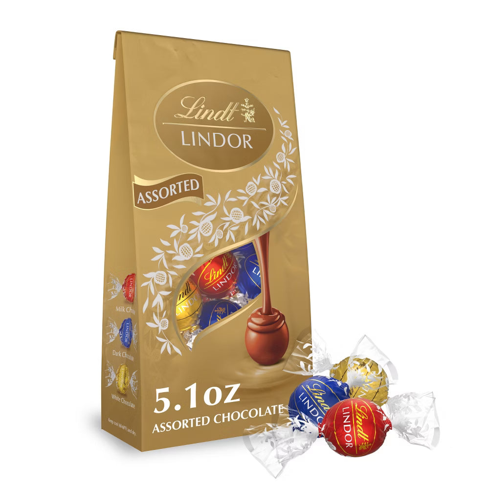 Lindt LINDOR Assorted Chocolate Truffles ,5.1 Ounce ***BEST BY:07/31/25***
