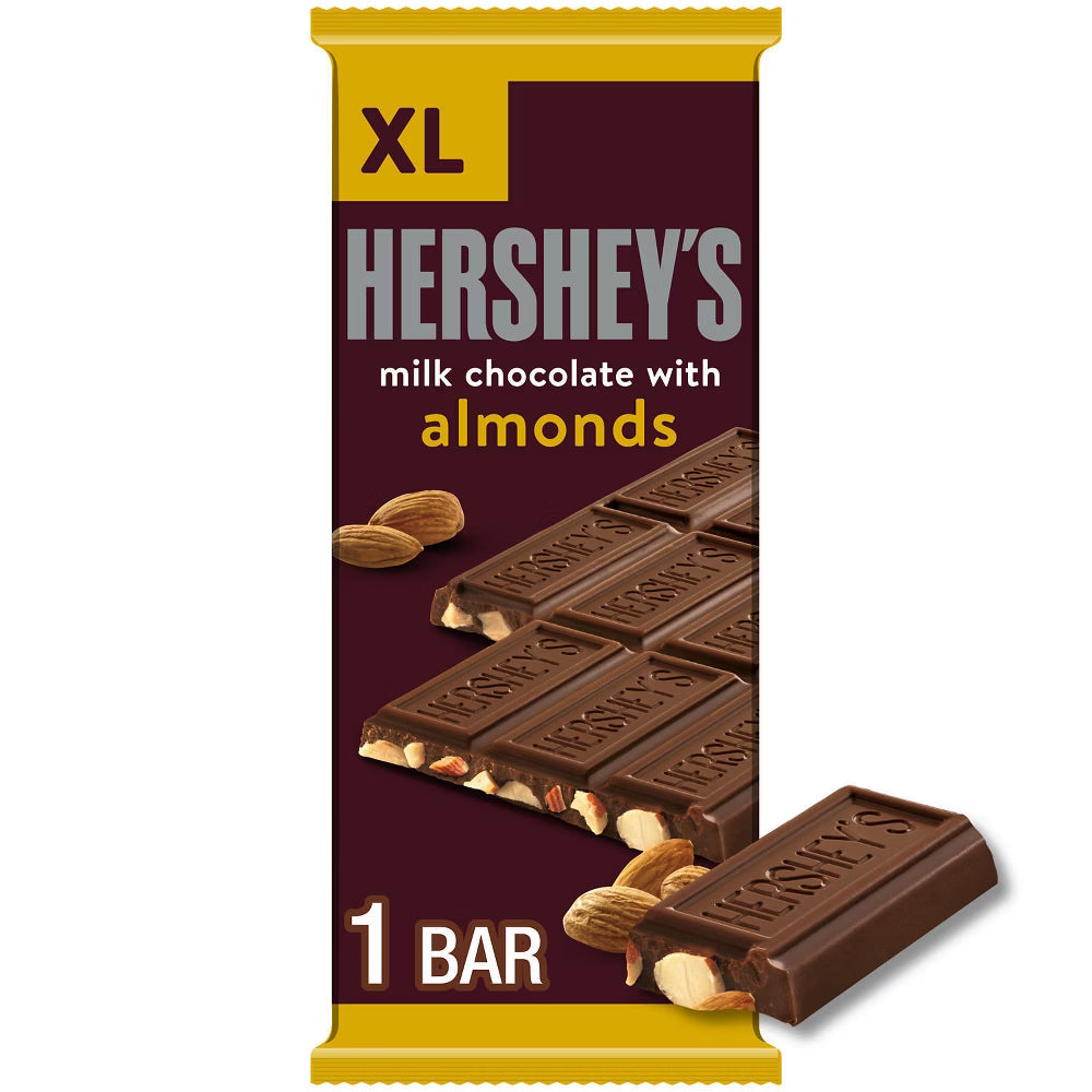 HERSHEY'S Milk Chocolate with Almonds XL Candy ***BEST BY: 07/25***