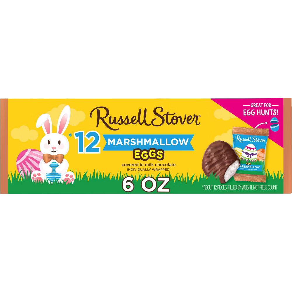 Russell Stover Easter Milk Chocolate Candy Easter Egg Crate Marshmallow - 6.0 OZ ***BEST BY: 8/1/25***