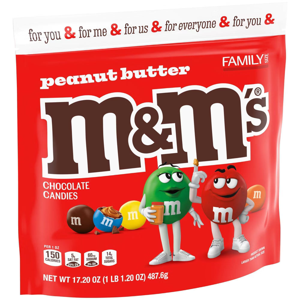 M&M's Peanut Butter Family Size Chocolate Candy - 17.2oz ***BEST BY: 06/25***