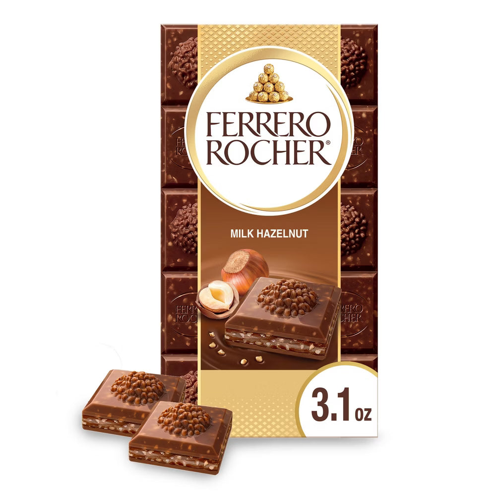 Ferrero Rocher Milk Chocolate Hazelnut Candy Bar - 3.1oz ***BEST BY: 7/25/25***