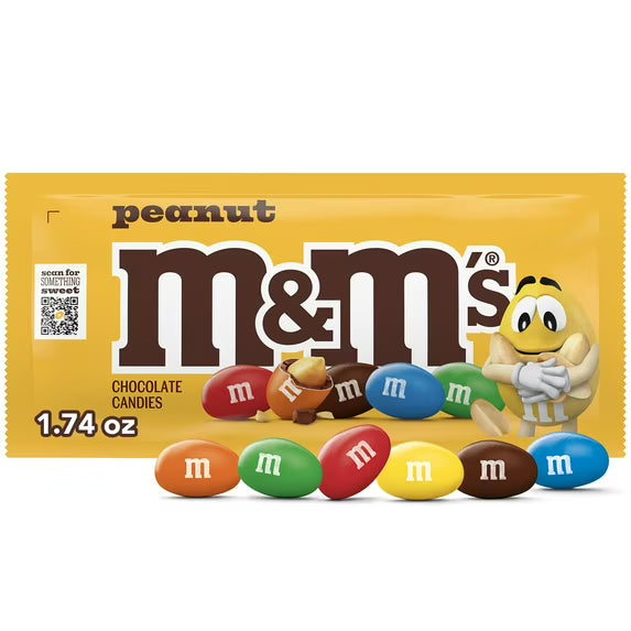 M&M's Peanut Milk Chocolate Candy, Full Size - 1.74 oz Pouch ***07/25***