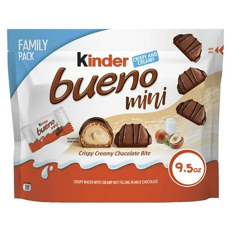 Kinder Bueno Mini Milk Chocolate Bar Holiday Stocking Stuffer Family Pack ***BEST BY: JULY 20, 2025***
