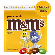 M&M s Peanut Milk Chocolate Candy Party Size - 38 oz Bag ***BEST BY: 06/25***