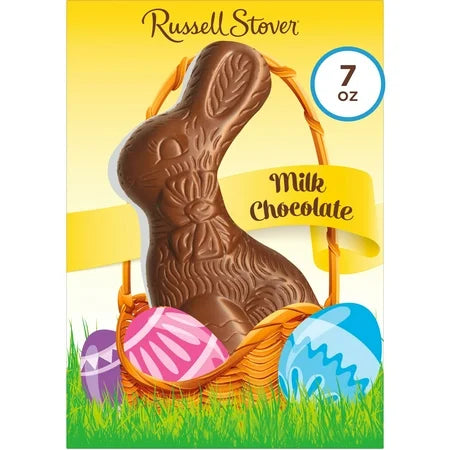 RUSSELL STOVER Easter Solid Milk Chocolate Easter Bunny 7 oz ***BEST BY: 8/1/25***