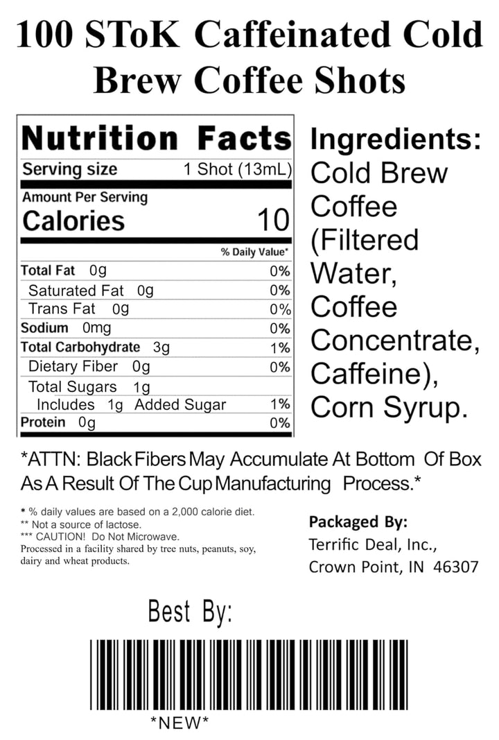 100 SToK Caffeinated Unsweetened Black Coffee Shots