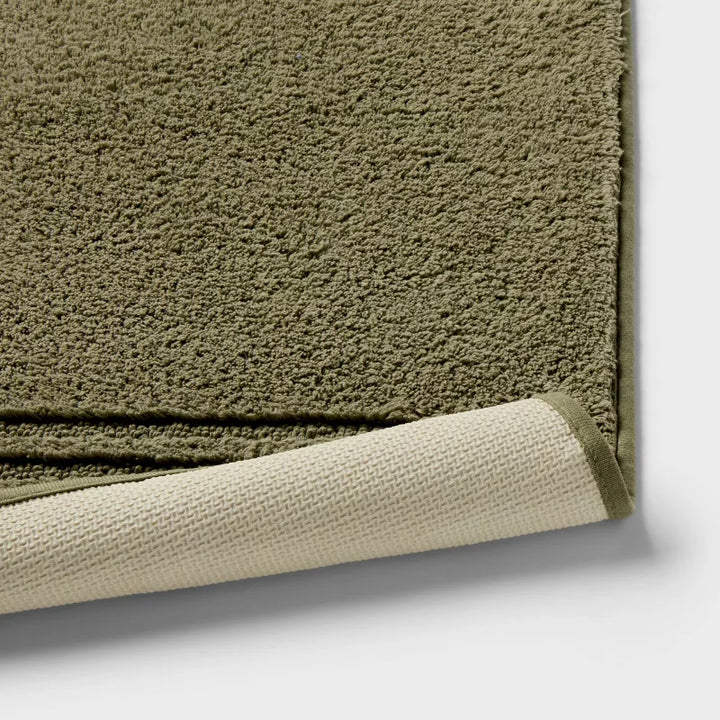 Threshold - 2pc 17"x24" and 20"x34" Performance Plus Textured Cotton Striped Non Skid Bath Rug Set