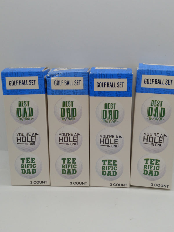 Festive Voice Father's Day Golf Ball Set Lot of 4 (12 Balls) Best Dad Gift