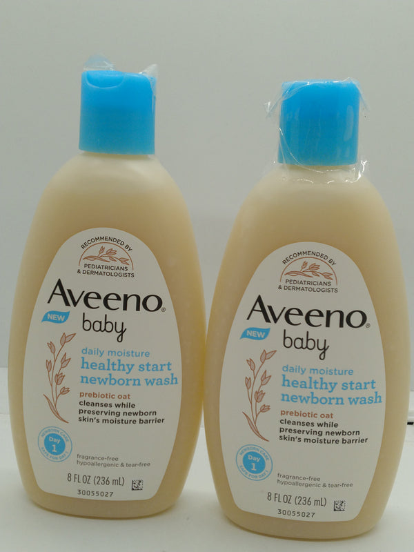 Aveeno Baby Daily Moisture Healthy Start Newborn Wash 8 fl oz Lot of 2
