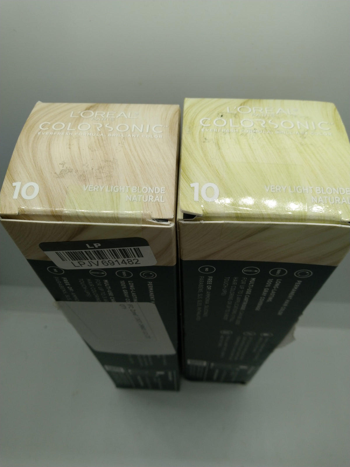 2 Pack L'Oreal Colorsonic Permanent Hair Color Cartridge Very Light Blonde 10