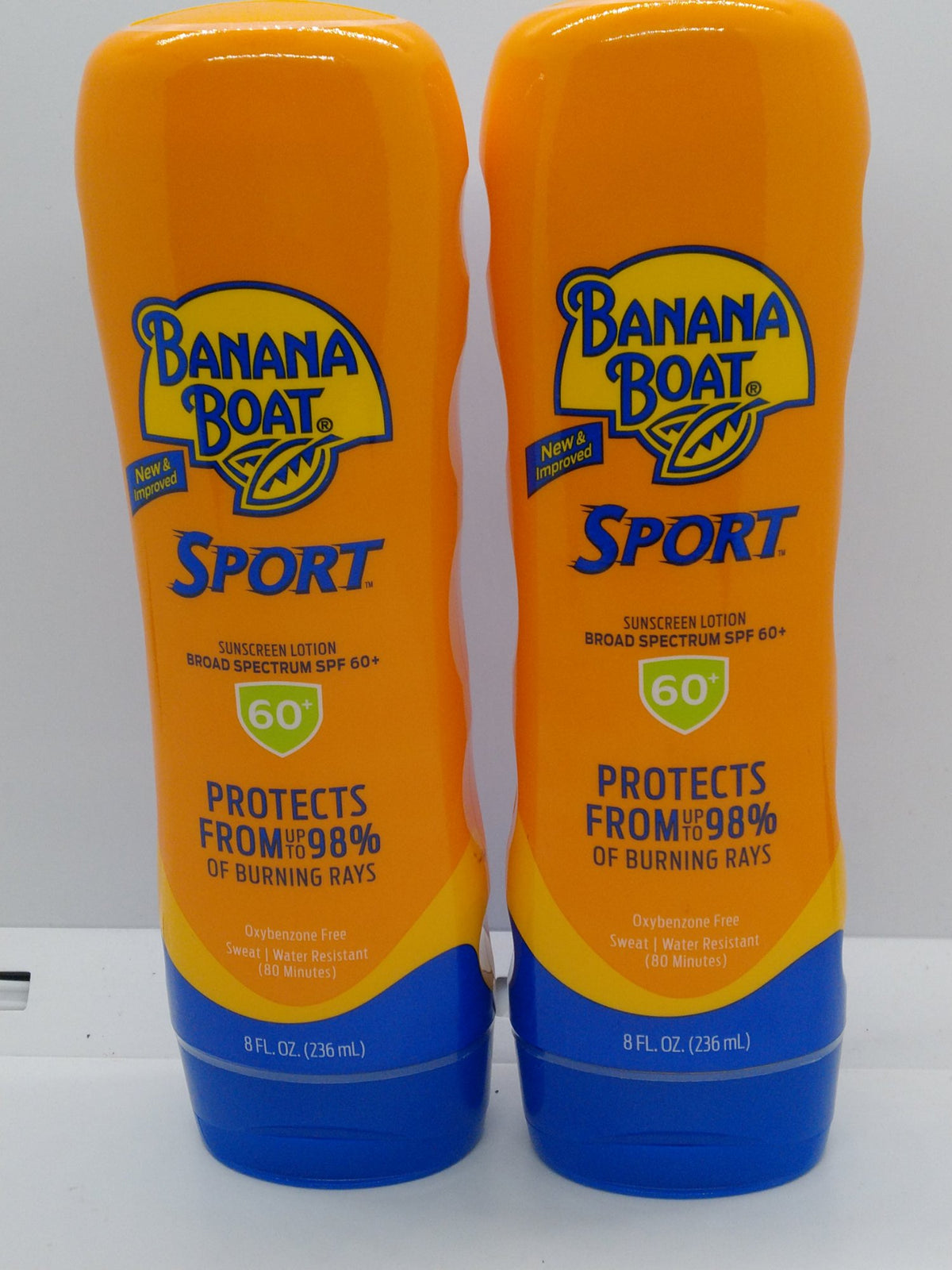 Banana Boat Sport Sunscreen Lotion SPF 60+ 8 oz Lot of 2 Best By 06/01/2028