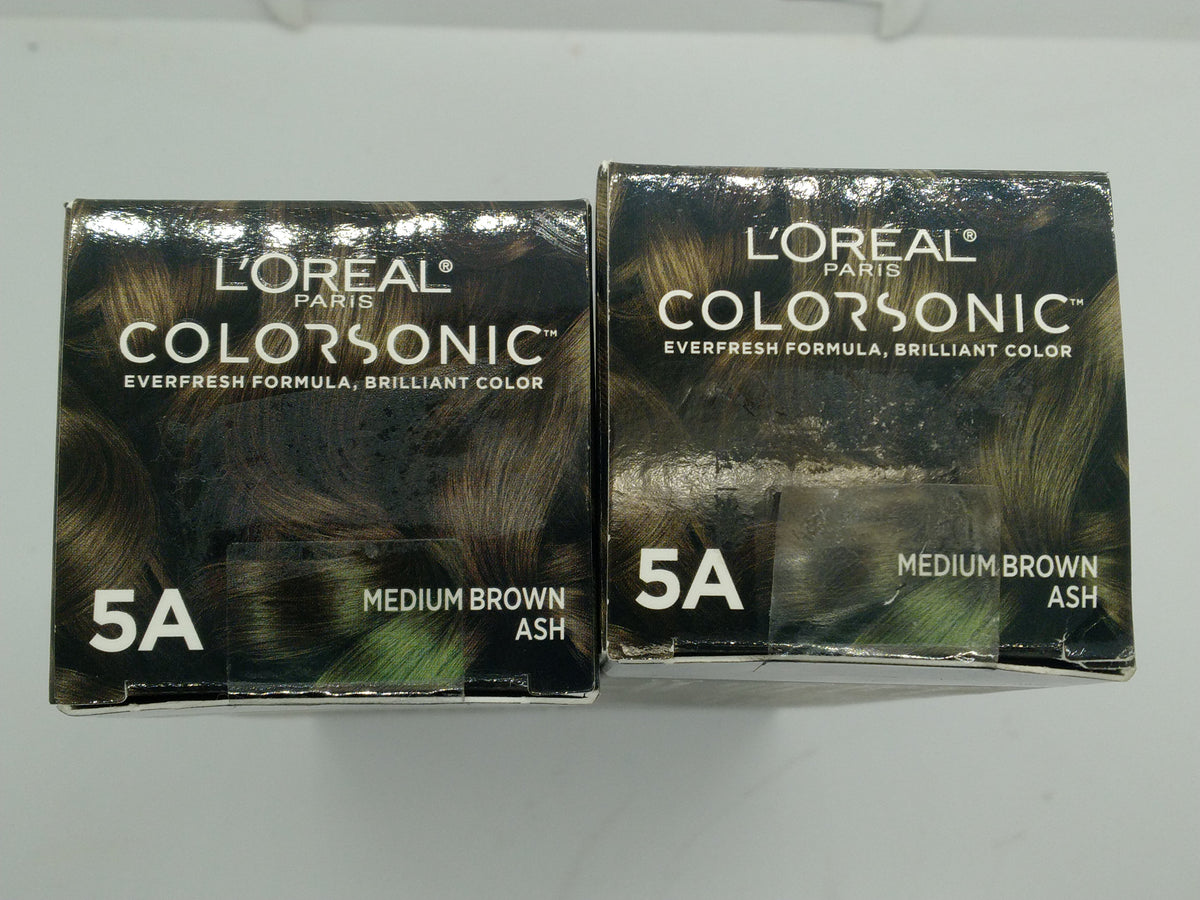 L'Oreal Paris Colorsonic 5A Medium Brown Ash Hair Color Cartridge Lot of 2