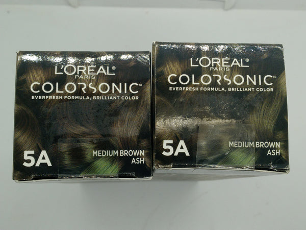 L'Oreal Paris Colorsonic 5A Medium Brown Ash Hair Color Cartridge Lot of 2