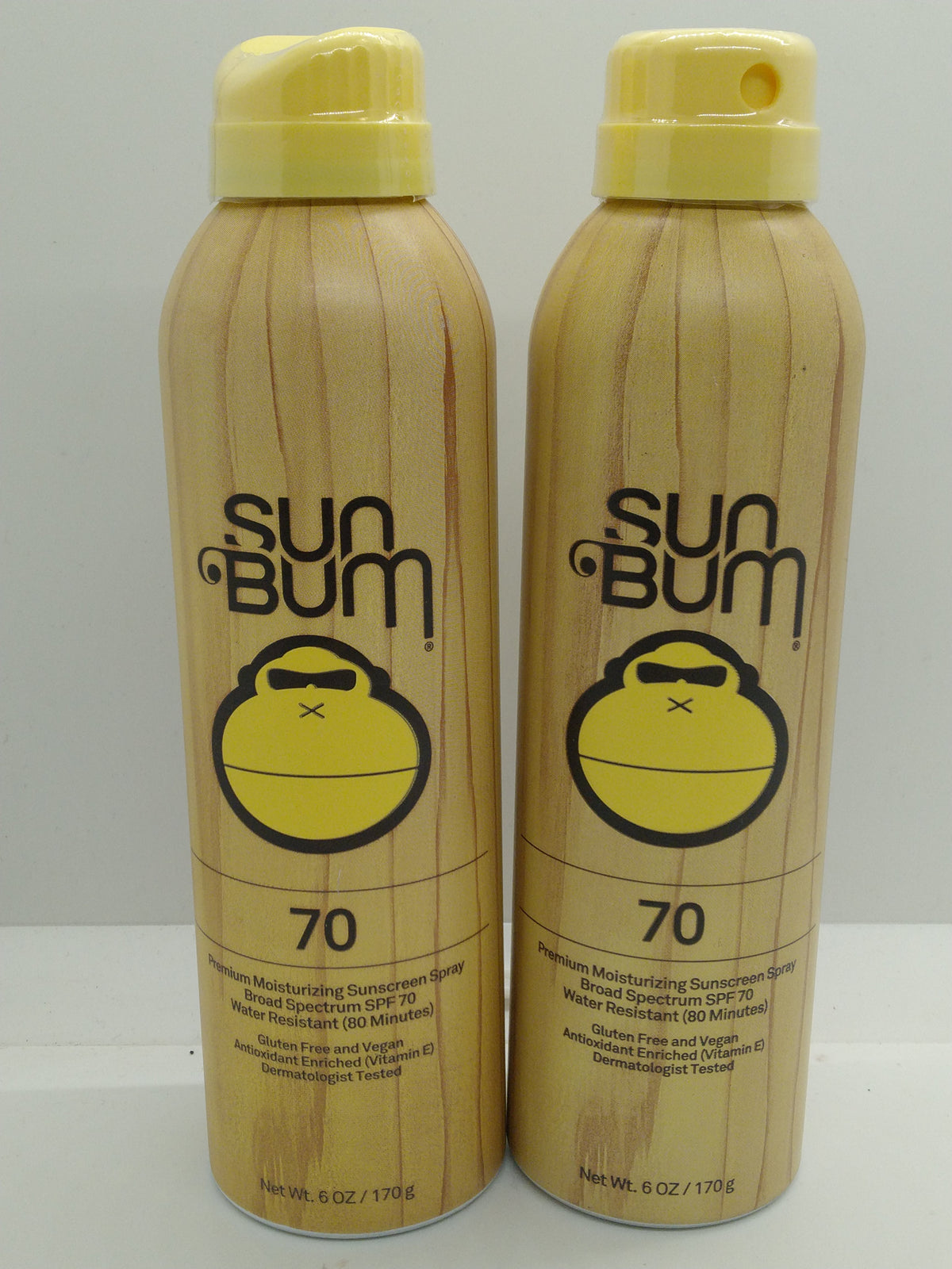 Lot of 2 Sun Bum SPF 70 Sunscreen Spray 6 oz Broad Spectrum Water Resistant
