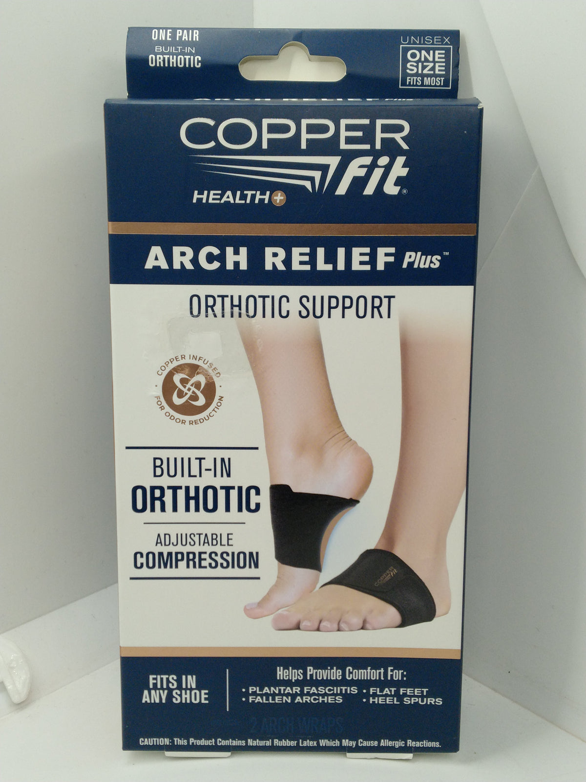 Copper Fit Health+ Arch Relief Plus Orthotic Support Unisex One Size 1 Pair