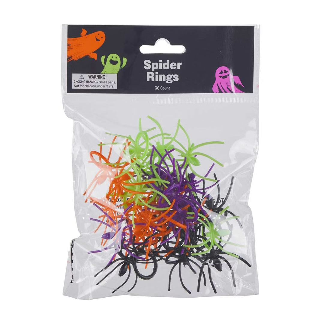 Halloween Spider Rings, 36 ct
