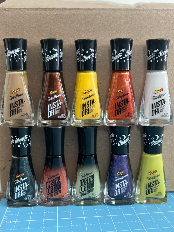Sally Hansen Insta-Dri x Reese's Nail Polish Lot of 10 Halloween Glow Set