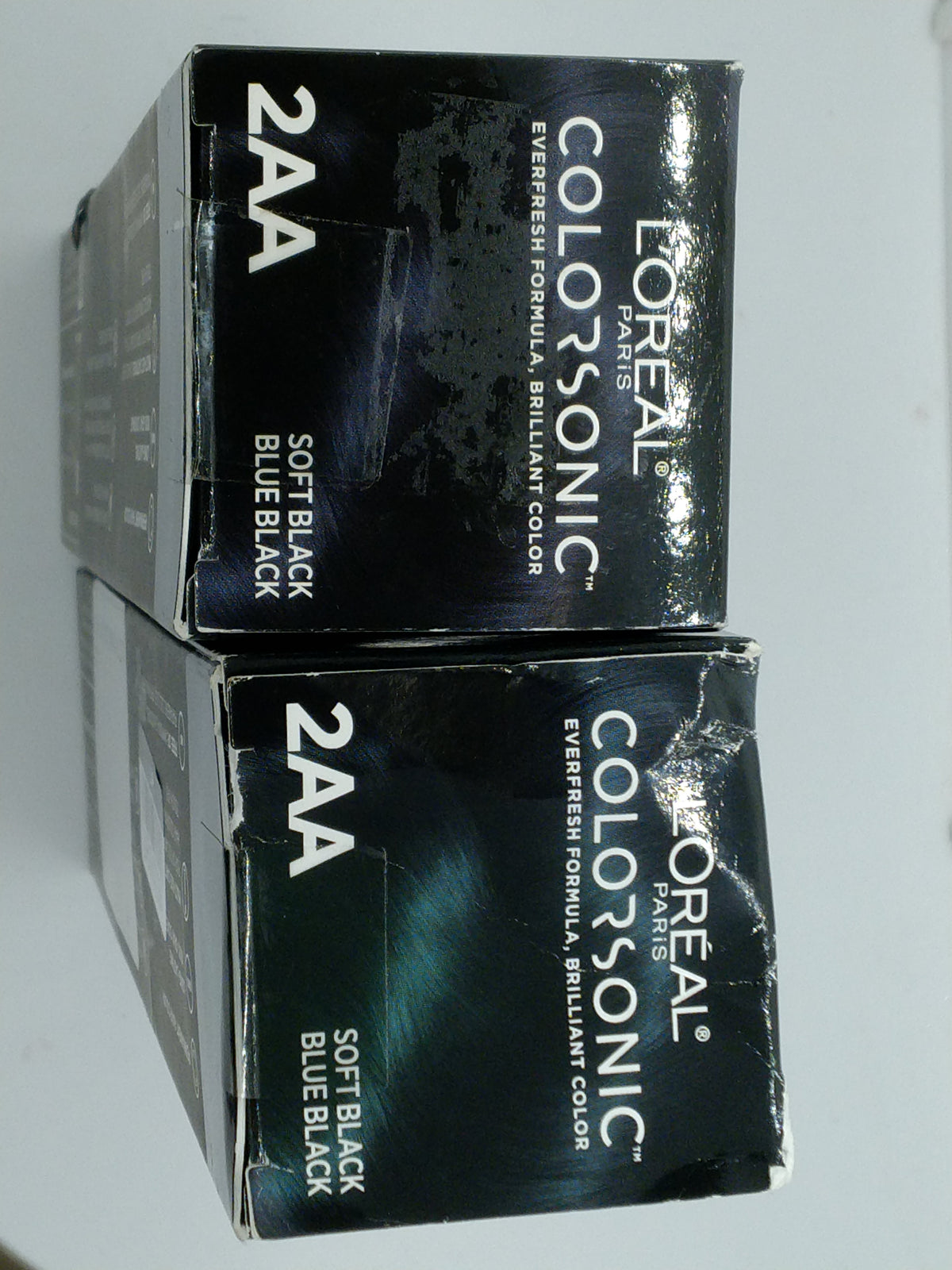 2 Pack L'Oreal Paris Colorsonic 2AA Soft Black Blue Black Hair Color Cartridge