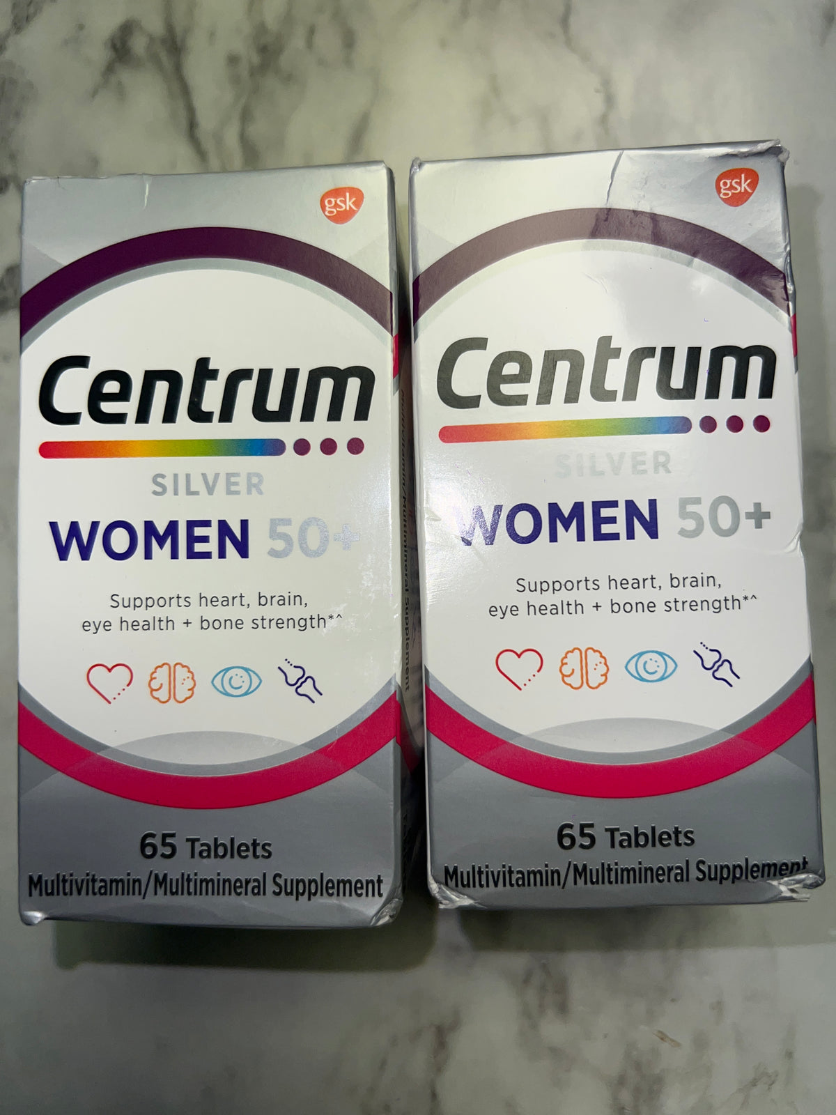 2 Pack Centrum Silver Women 50+ Multivitamin 65 Tablets Each Exp 05/2027