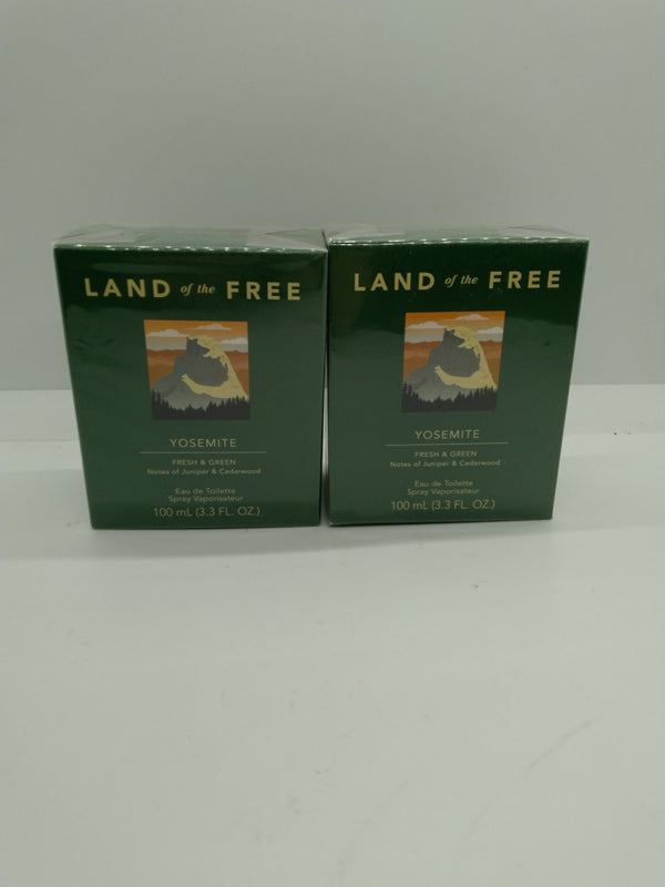 Land of the Free Yosemite Eau de Toilette Spray 3.3 oz 100 mL - Lot of 2