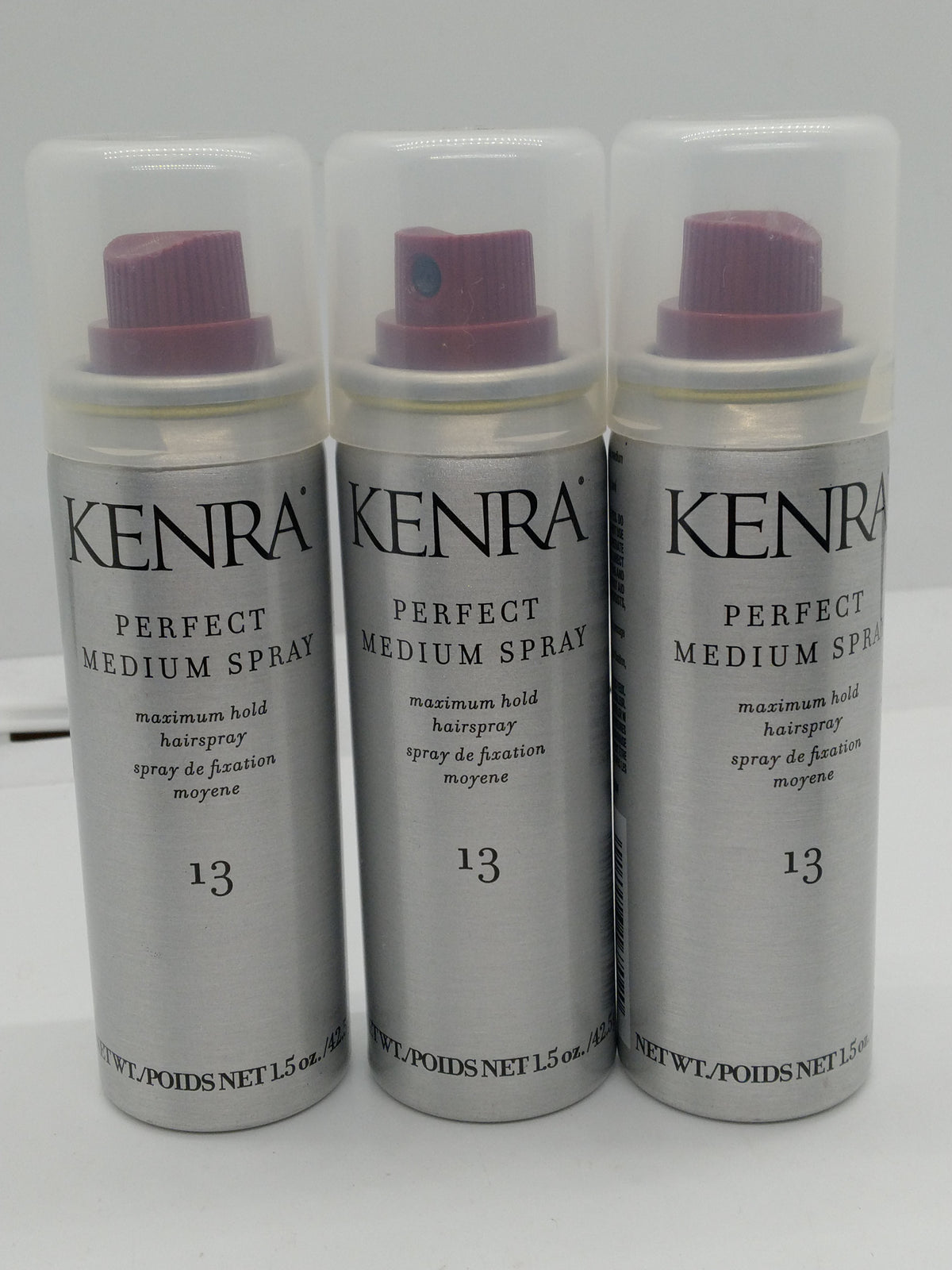 Kenra Perfect Medium Spray 13 Hairspray 1.5 oz Travel Size Lot of 3