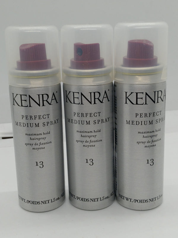 Kenra Perfect Medium Spray 13 Hairspray 1.5 oz Travel Size Lot of 3