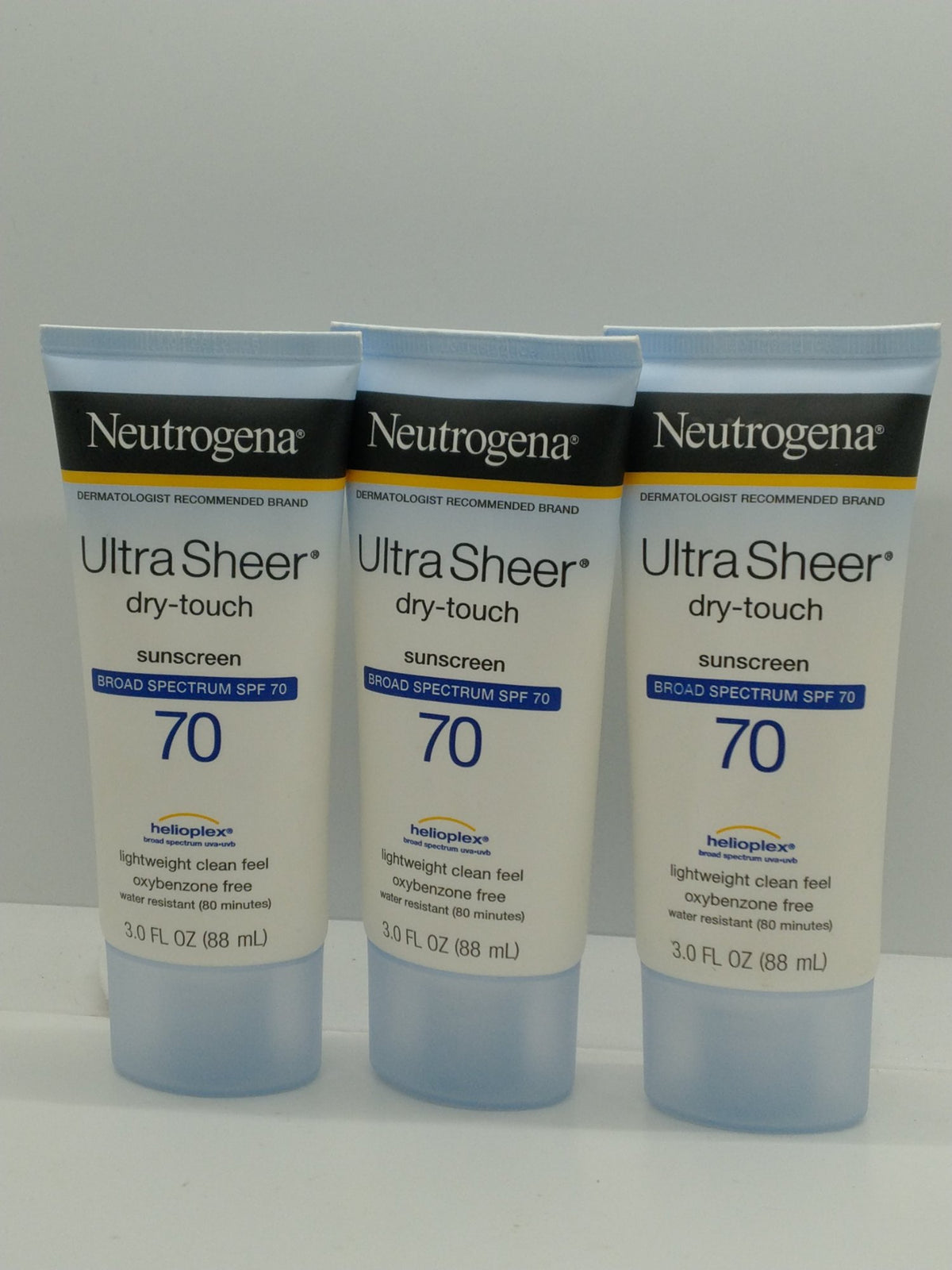 Neutrogena Dry-Touch Sunscreen SPF 70 3oz Lot of 3 Exp 08/01/2027