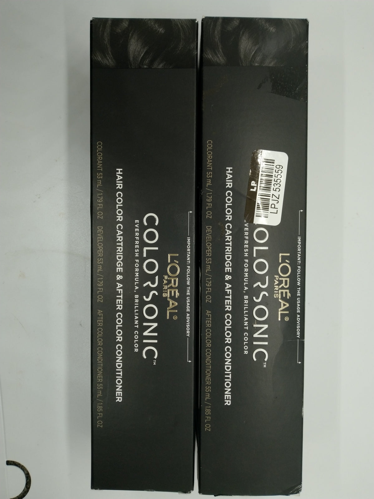 2-PACK L'Oreal Paris Colorsonic Permanent Hair Color Cartridge Black 1 Ammonia