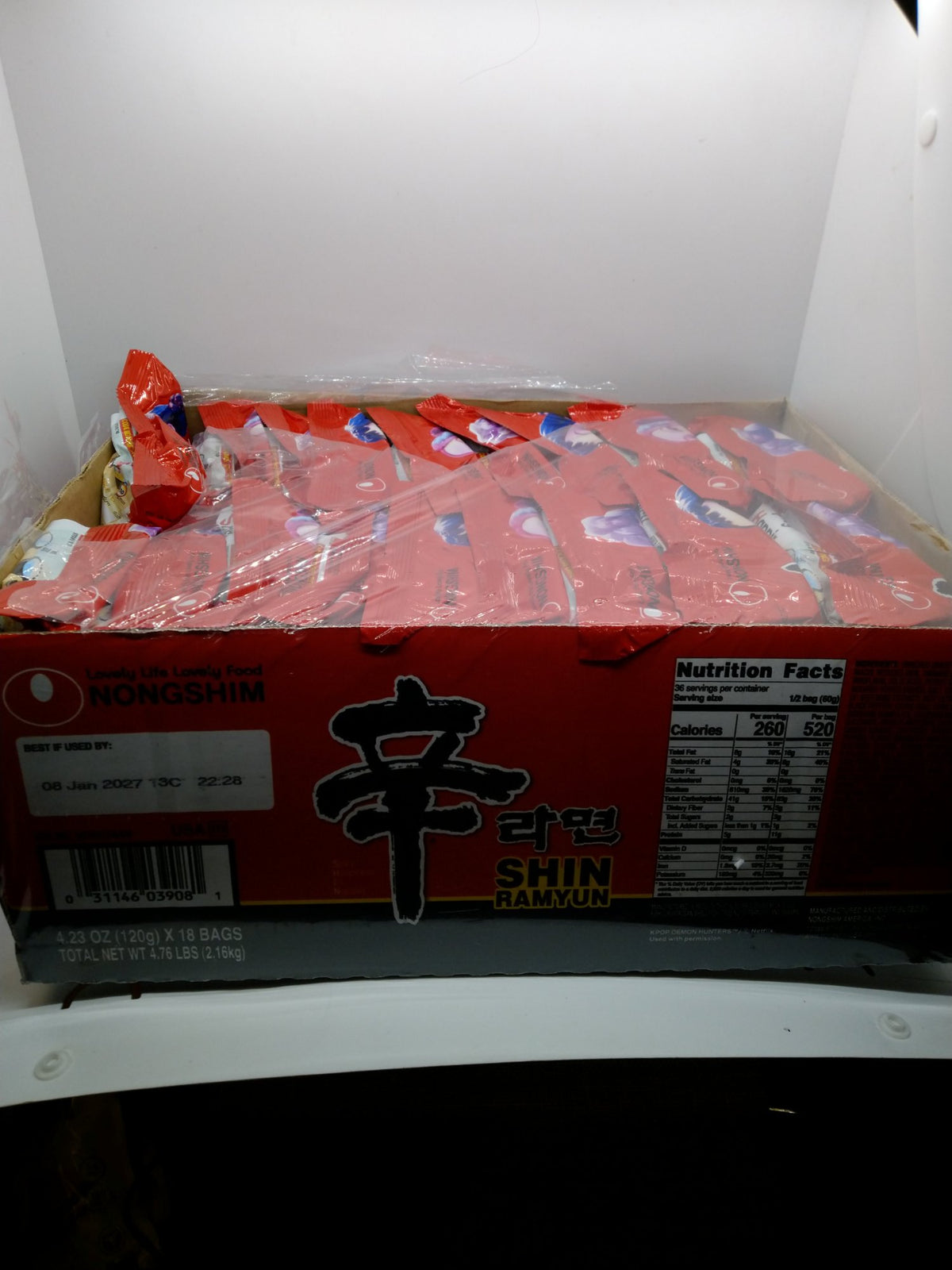 Nongshim Shin Ramyun Spicy 4.23oz 18 Pack KPop Demon Hunters Best By 01/08/2027