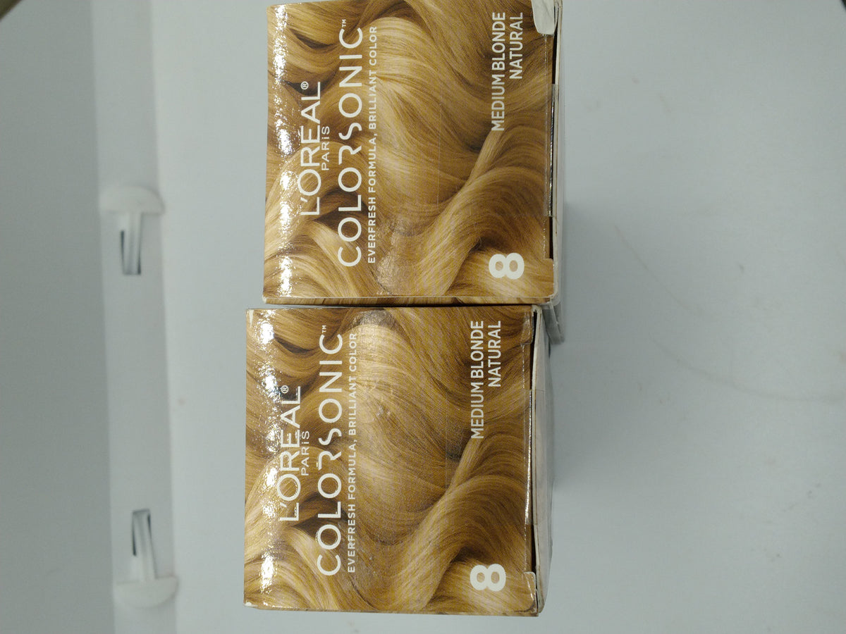 Lot of 2 L'Oreal Paris Colorsonic Permanent Hair Color Cartridge Medium Blonde 8