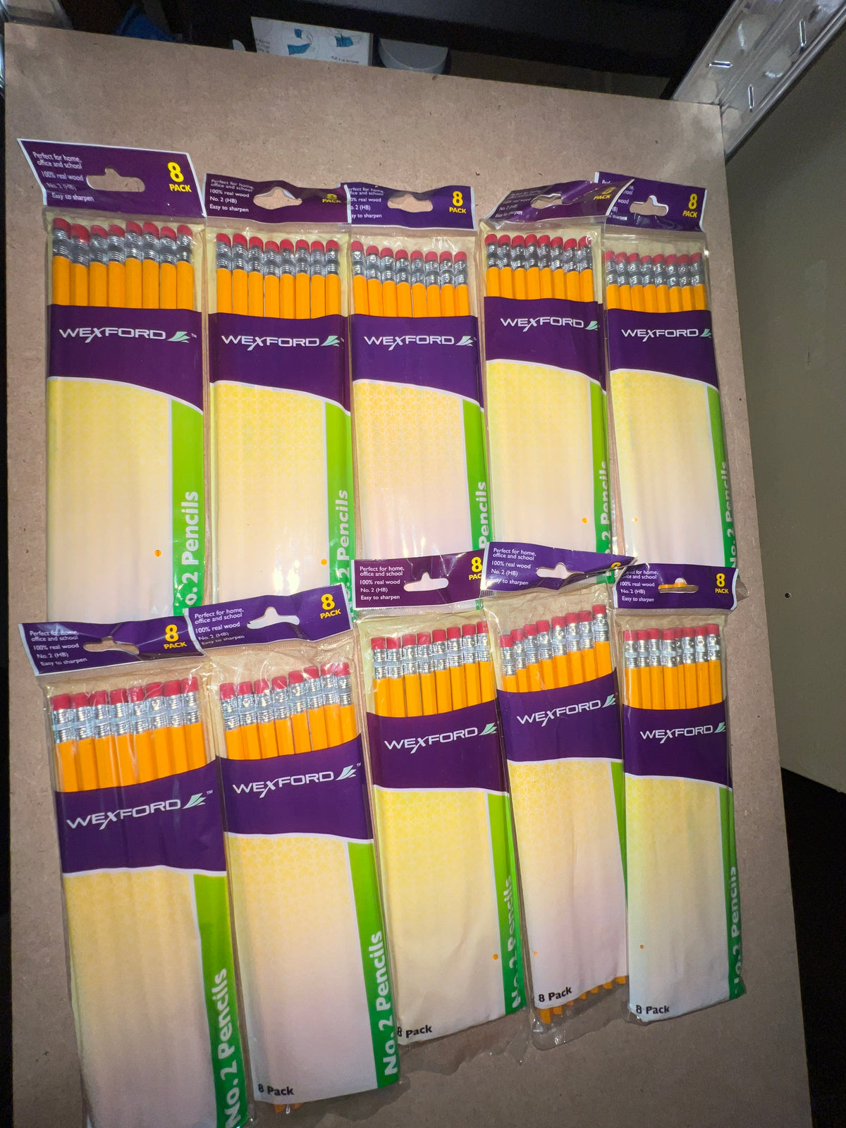 Lot of 10 Wexford No. 2 Yellow Pencils 8-Pack (80 Pencils Total) HB Wood New