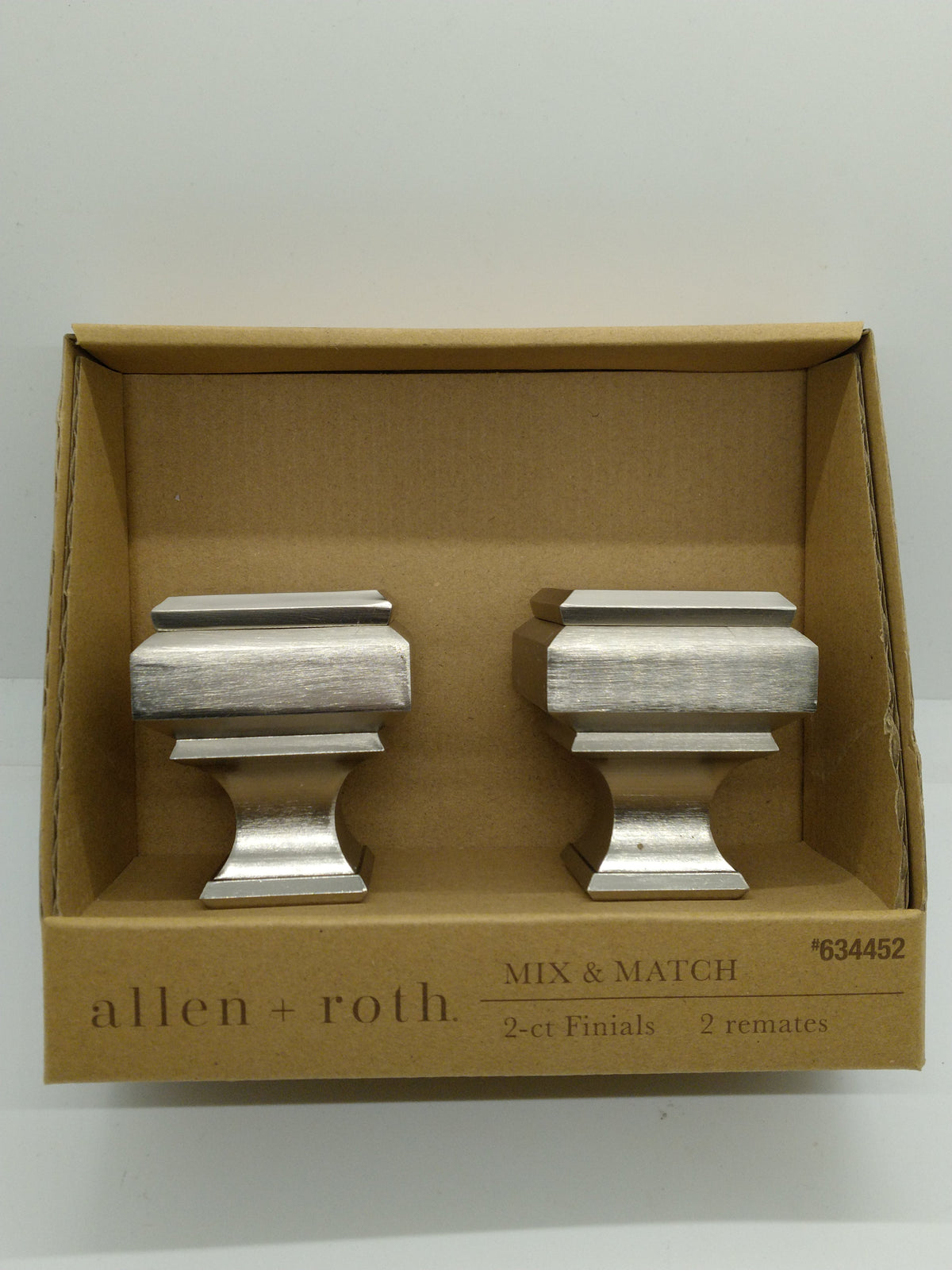 allen + roth 2-Pack Brushed Nickel Curtain Rod Finials Fits 1" Rod #634452