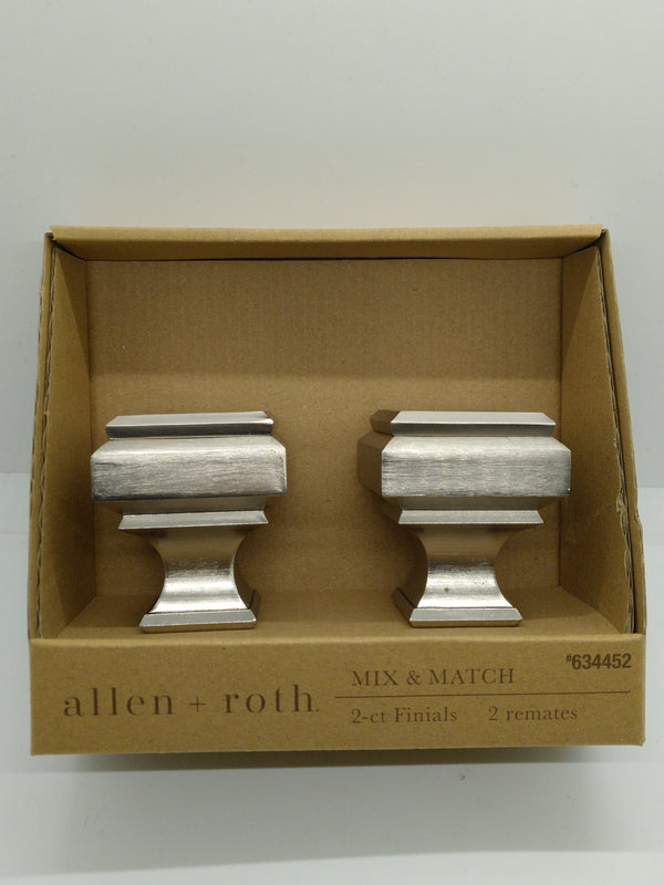 allen + roth 2-Pack Brushed Nickel Curtain Rod Finials Fits 1" Rod #634452