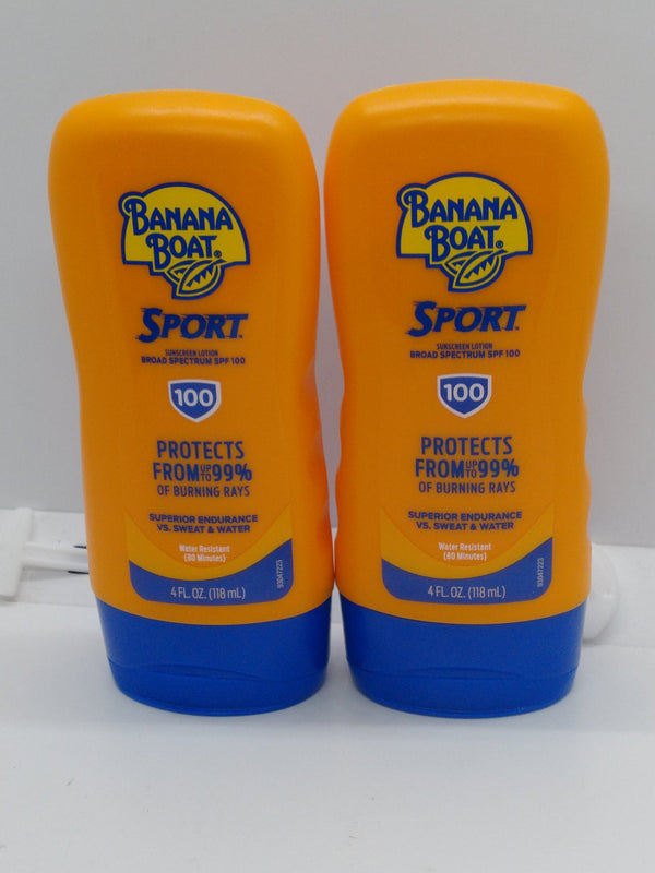 Banana Boat Sport SPF 100 Sunscreen Lotion 4 oz Lot of 2 Exp 09/01/2028