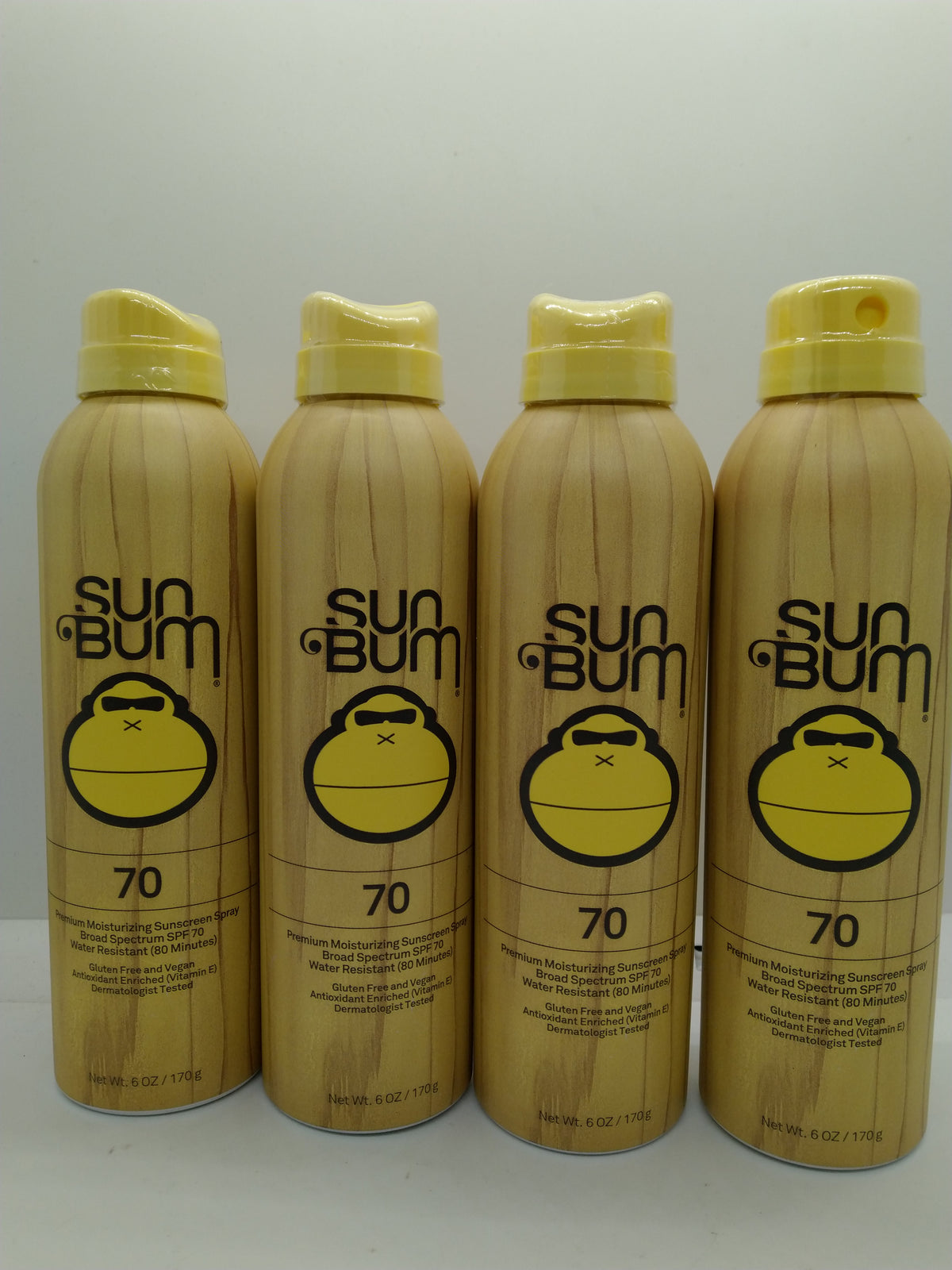 Lot of 4 Sun Bum SPF 70 Sunscreen Spray 6 oz Broad Spectrum Exp 08/01/2027