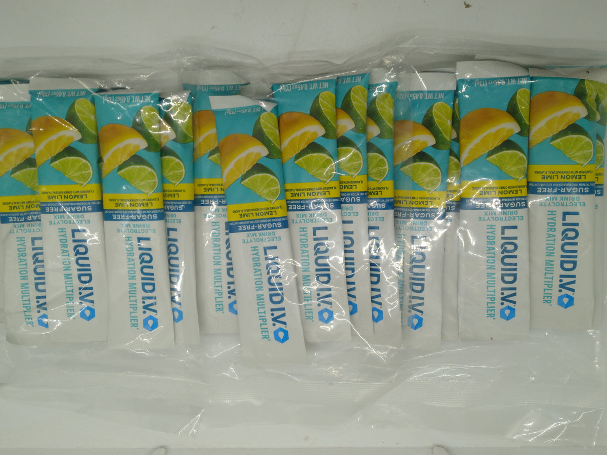 Liquid I.V. Hydration Multiplier Sugar-Free Lemon Lime 18 Sticks Best By 06/2027