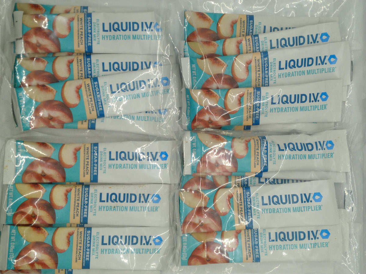 Liquid IV Hydration Multiplier Sugar-Free White Peach 24 Sticks Best By 06/2027