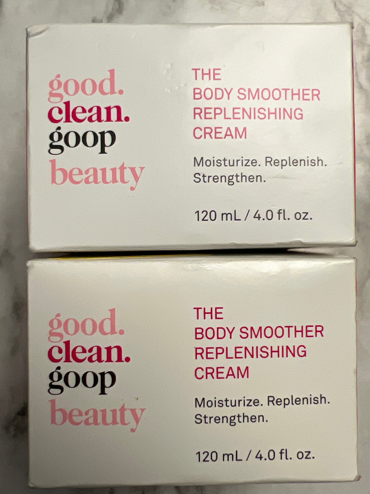 Lot of 2 good.clean.goop beauty The Body Smoother Replenishing Cream 4 oz Each