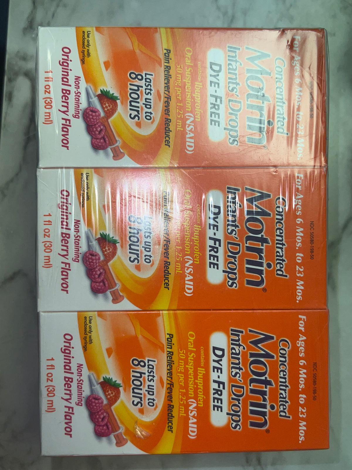 6x Concentrated Motrin Infants' Drops Dye-Free Berry Ibuprofen 1oz Exp 05/2027