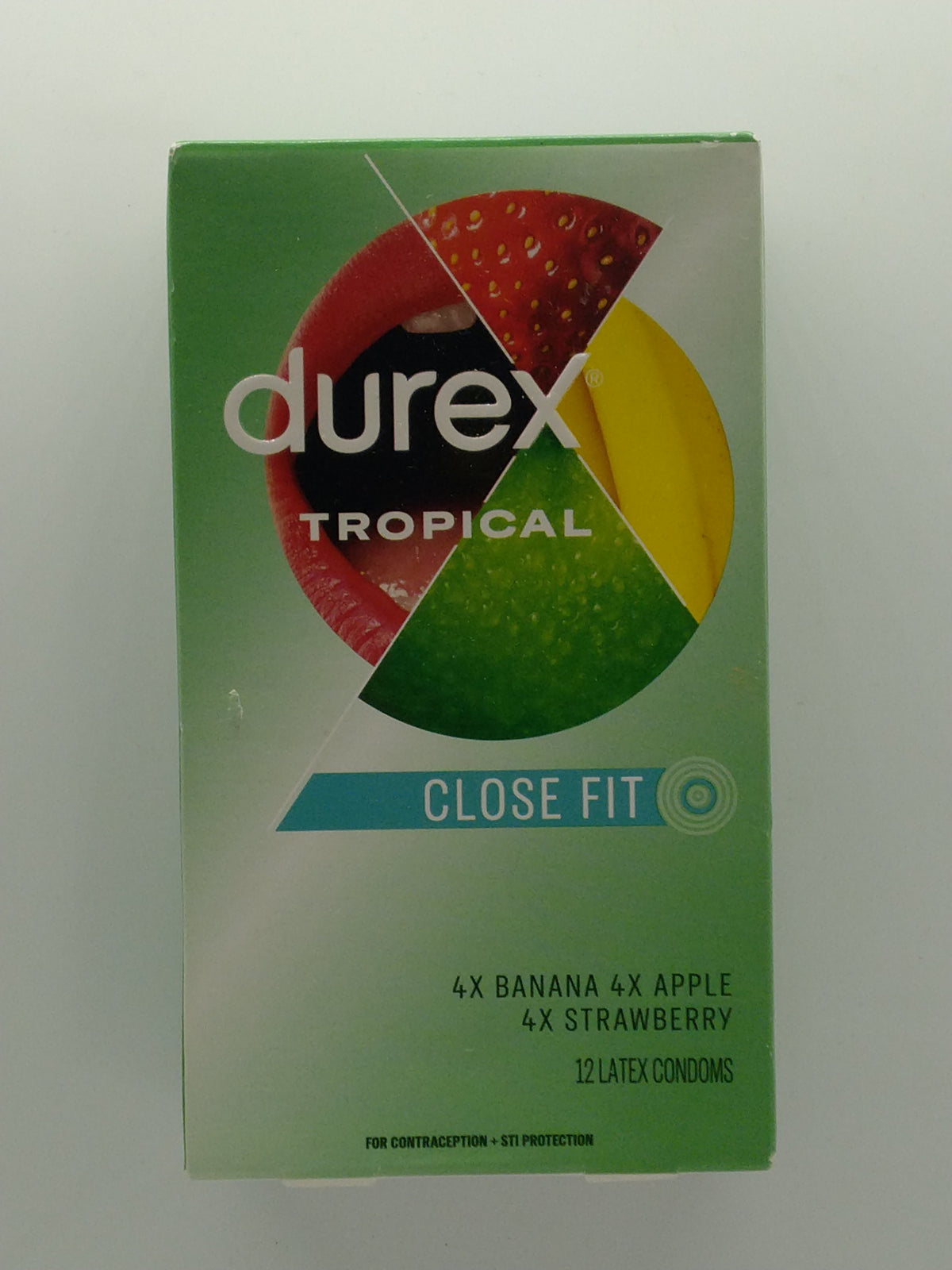 Durex Tropical Close Fit Flavored Latex Condoms 12 Count Best By 08/31/2028