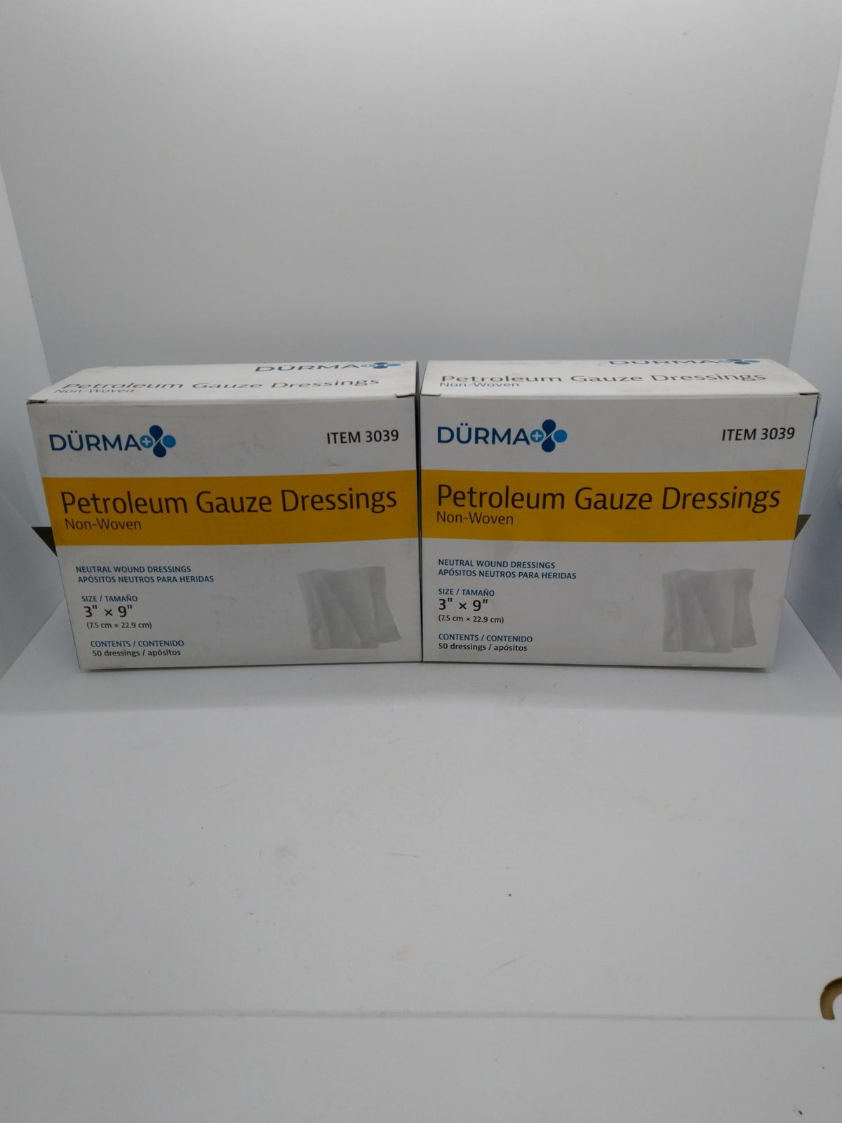 2 Boxes Dynarex Durma Petroleum Gauze Dressings 3"x9" 50ct 3039 Exp 11/24/2029
