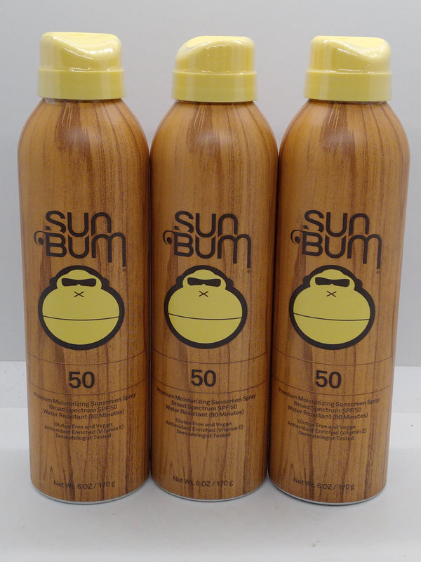 Sun Bum Original SPF 50 Sunscreen Spray 6 oz Lot of 3 Exp 07/01/2028