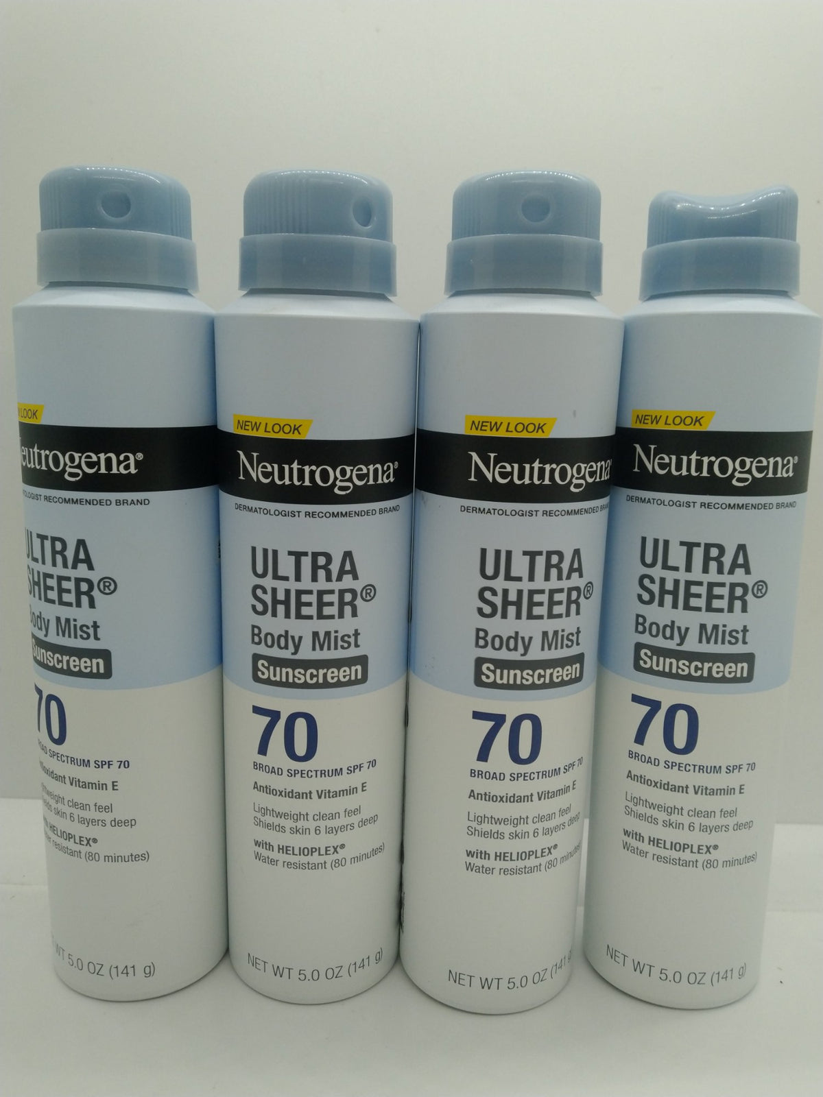 Lot of 4 Neutrogena Body Mist Sunscreen SPF 70 5oz Exp 10/01/2027