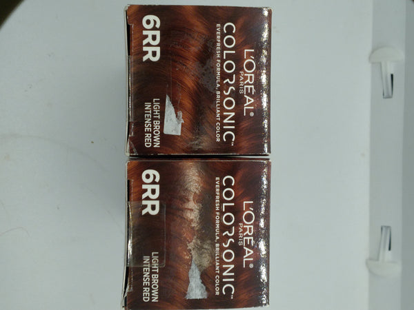 2x L'Oreal Paris Colorsonic Permanent Hair Color Cartridge 6RR Light Brown Red