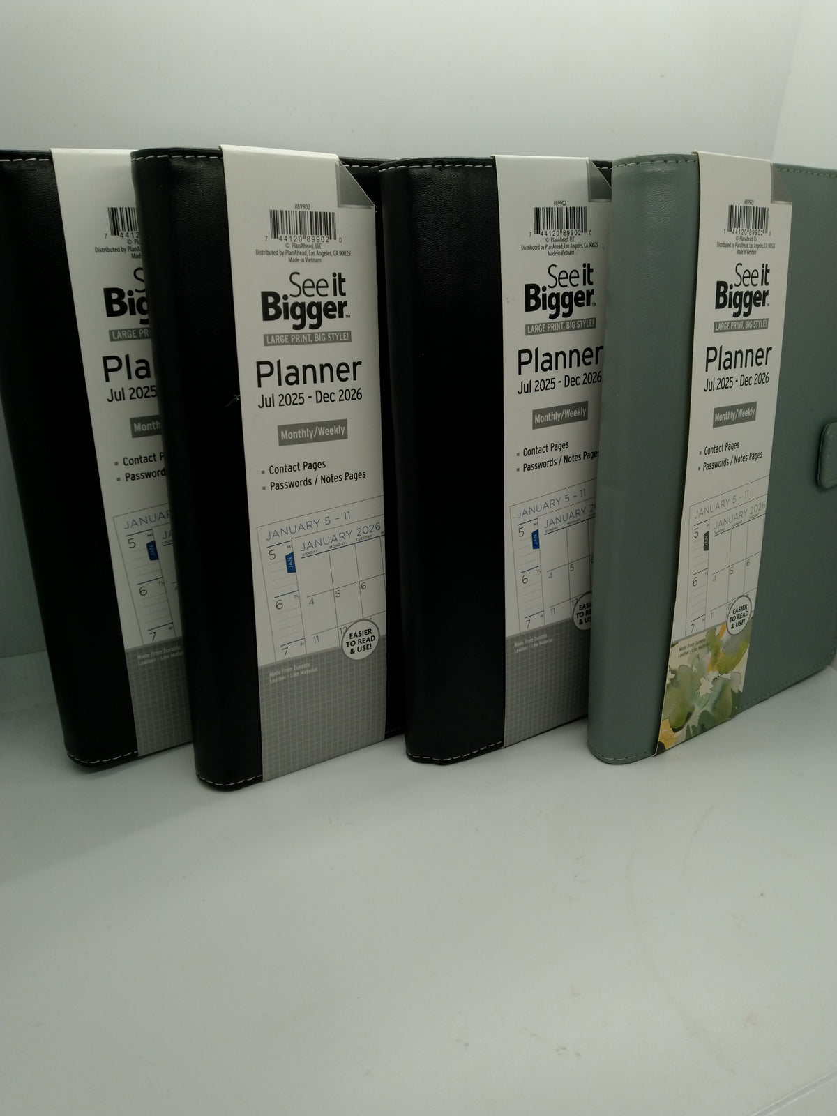 Lot of 4 See It Bigger 18 Month Padfolio Planners Jul 2025-Dec 2026 Large Print