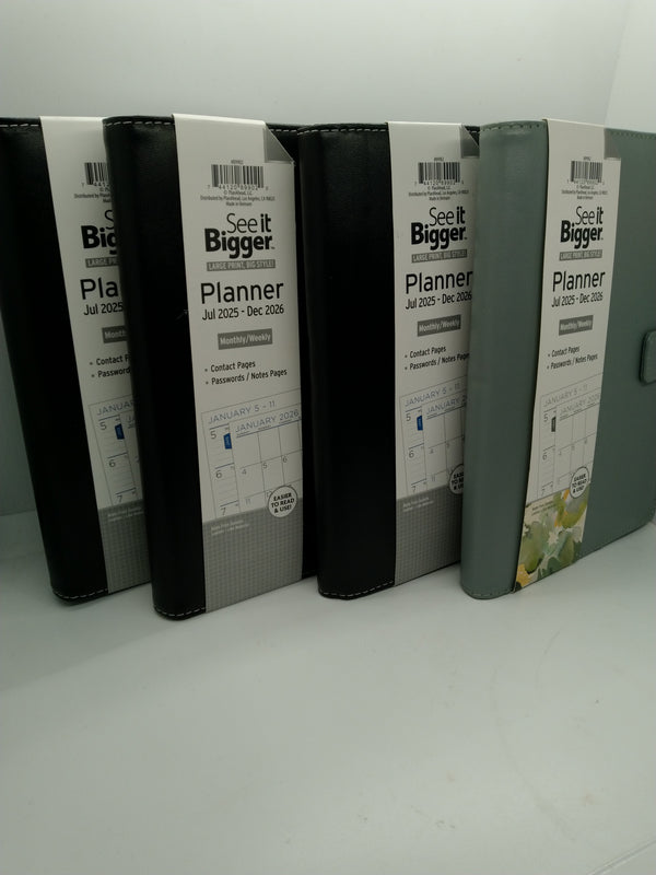 Lot of 4 See It Bigger 18 Month Padfolio Planners Jul 2025-Dec 2026 Large Print