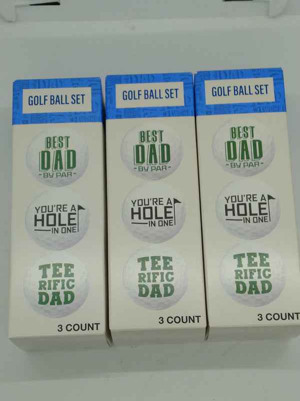 Festive Voice Father's Day Golf Ball Set Lot of 3 Boxes 9 Balls Best Dad Gift