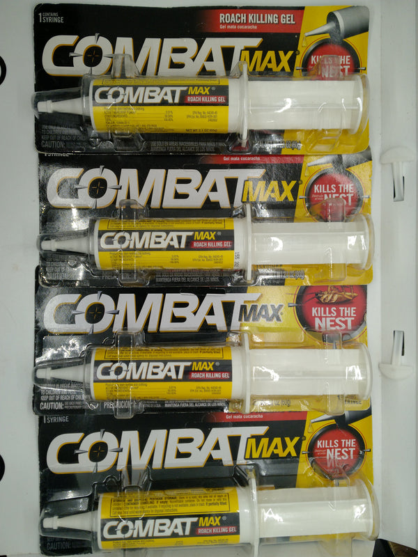 Lot of 4 Combat Max Roach Killing Gel 2.1 oz (60g) Syringes Kills The Nest